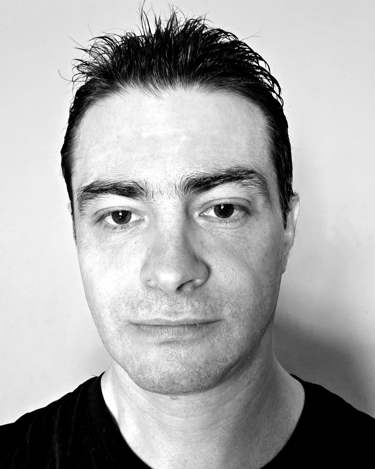 Motanu, black and white portrait